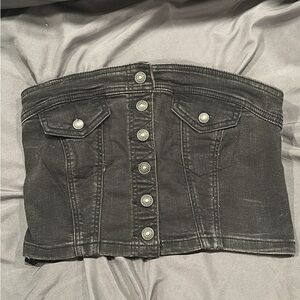 American Eagle Outfitters Black Denim Tube Top